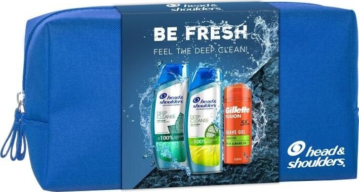 Dárková sada pro muže Head & Shoulders Deep Cleanse 2 šampony a gel Gillette Fusion