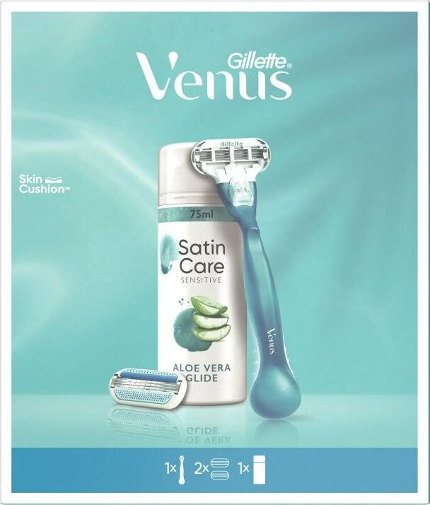 Dárková sada pro ženy Venus Smooth holicí strojek + 2 hlavice + Gillette Satin Care