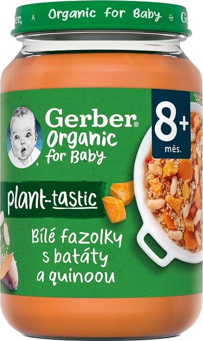 Gerber Bílé fazolky+batáty+quinoa BIO 190g 8M