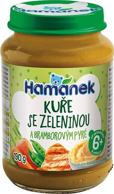 Hamánek Kuře se zeleninou a bramborovým pyré 190g 6m+