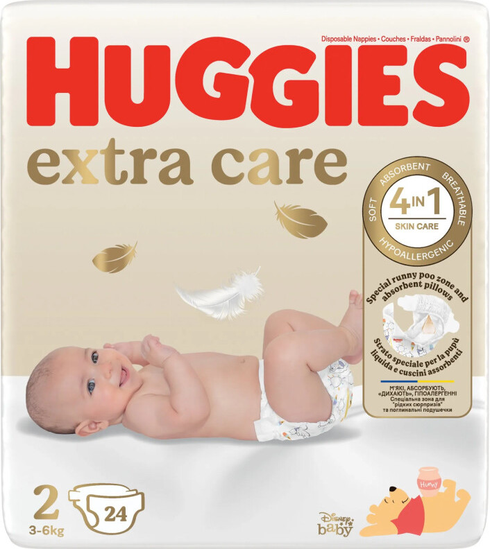 HUGGIES extra care 2 3-6kg 24ks