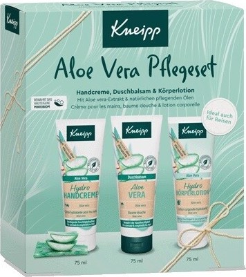 Kneipp Aloe Vera sprchový gel 75 ml + tělové mléko 75 ml + krém na ruce 75 ml dárková sada