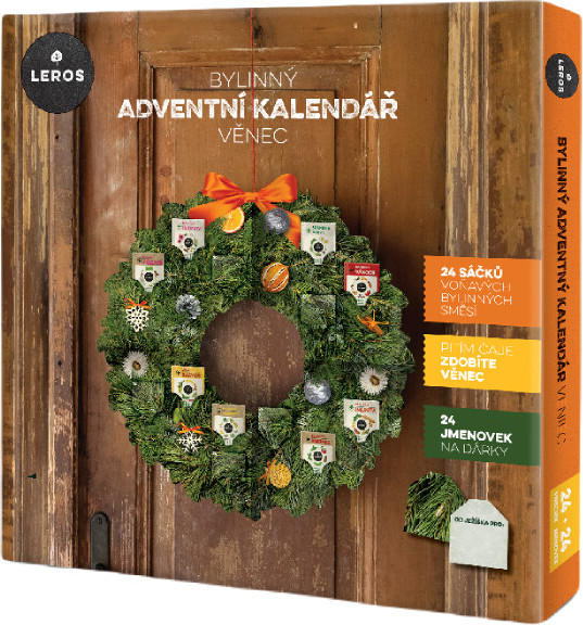 LEROS bylinný adventní kalenář věnec 24 sáčků