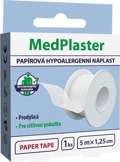 MedPlaster Náplast papírová cívková 5mx1.25cm