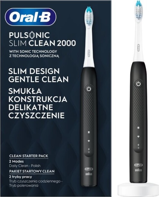 Oral-B Pulsonic Slim Clean 2000 Black elektrický sonický zubní kartáček