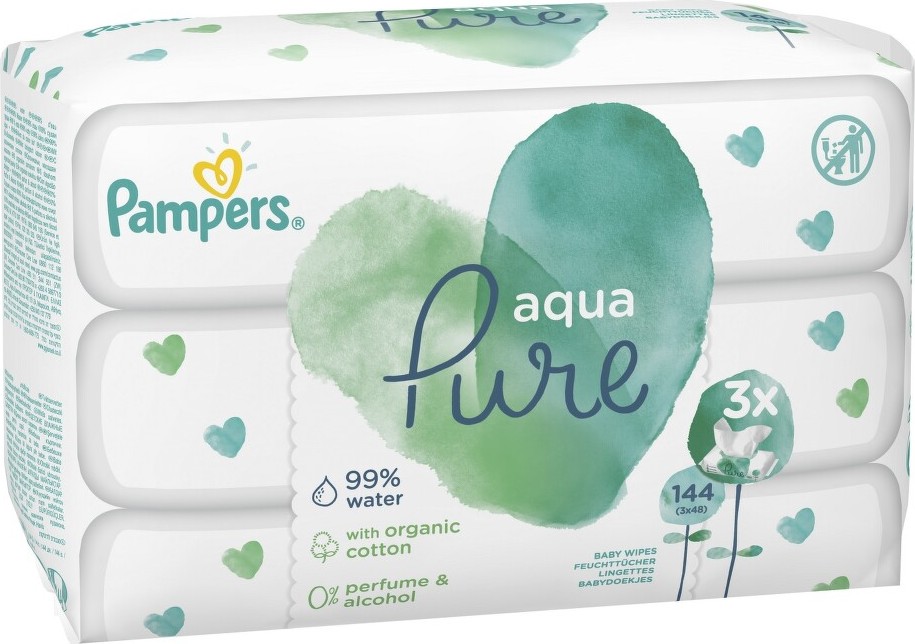 Pampers ubrousky Aqua Pure 3x48ks