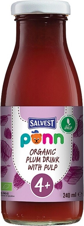 SALVEST Ponn Švestková šťáva s dužinou BIO 240ml 4M