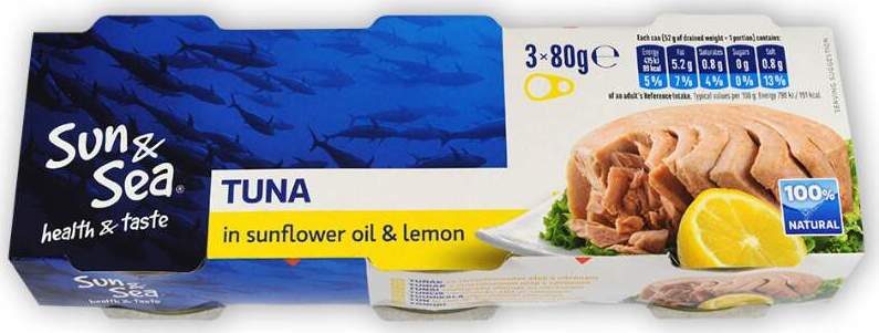 Sun & Sea Tuňák ve slunečnicovém oleji s citrónem 3 x 80 g