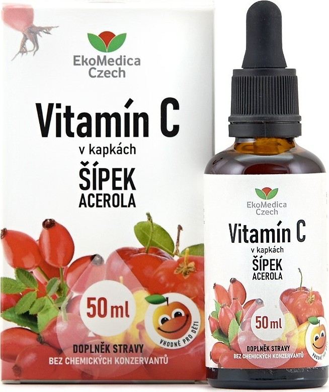 Vitamín C v kapkách Šípek Acerola 50ml EkoMedica