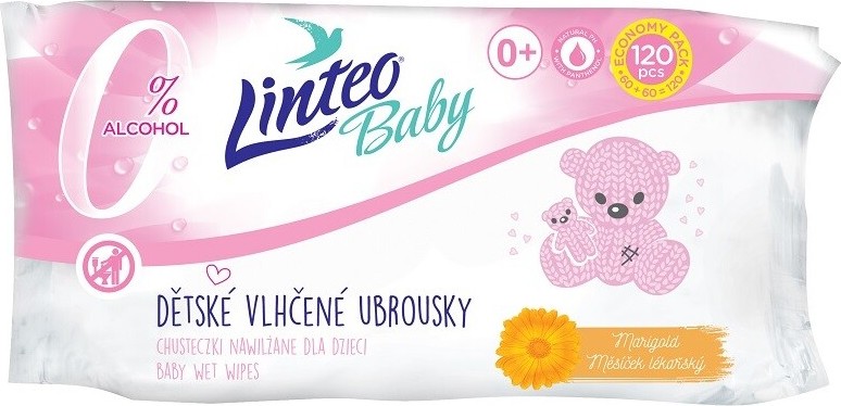 Vlhčené ubrousky LINTEO BABY s měsíčkem lék.120ks