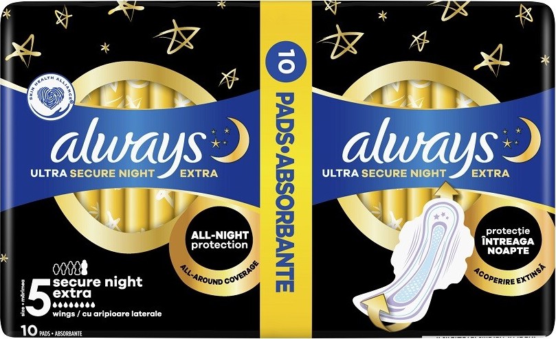 Always vložky Ultra Secure Night Extra 10ks