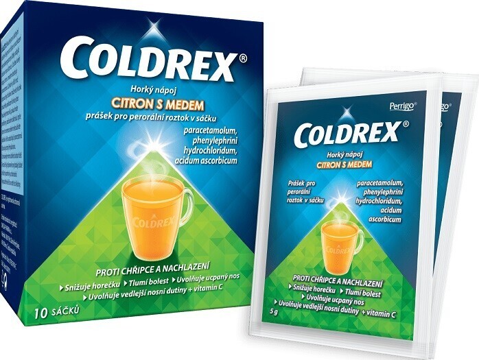 COLDREX HORKÝ NÁPOJ CITRON S MEDEM 750MG/10MG/60MG POR PLV SOL SCC 10 II