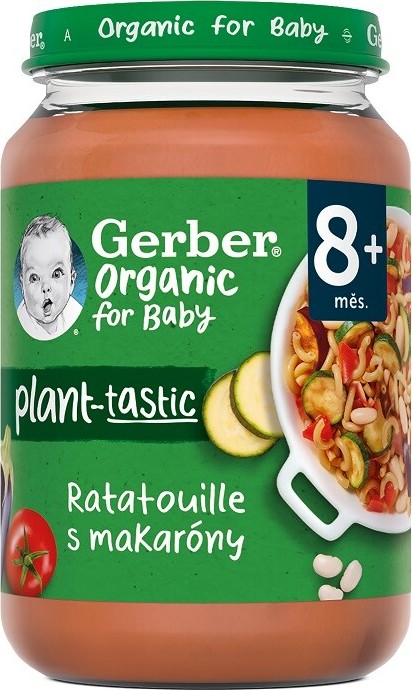 Gerber Ratatouille+makaróny BIO 190g 8M