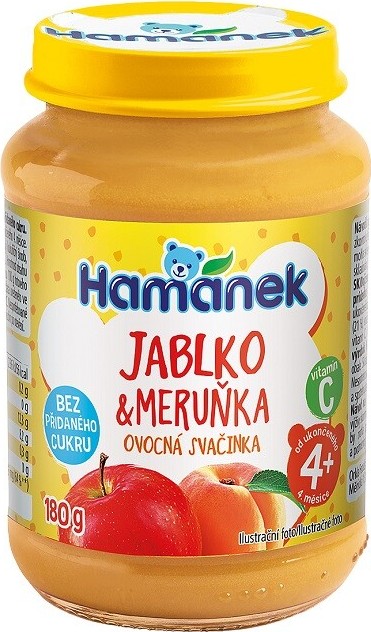 Hamánek Jablko+meruňka bez přidaného cukru 180g 4m+