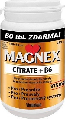 Magnex citrate 375mg+B6 tbl.100+50