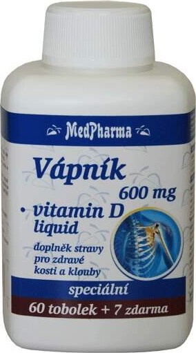 MedPharma Vápník 600mg+vit.D-liquid tob.67