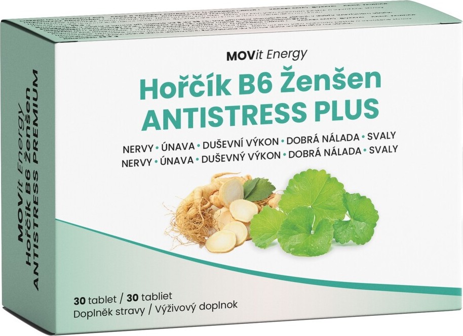 MOVit Hořčík B6 Ženšen ANTISTRESS PLUS tbl.30