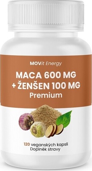 MOVit Maca 600 mg+Ženšen 100mg PREMIUM cps.120