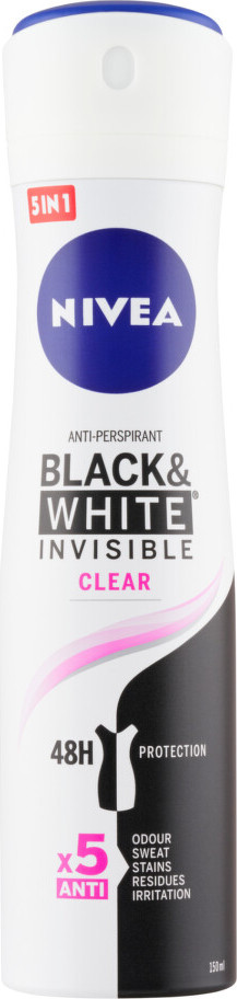 NIVEA Black&White Clear AP sprej 150ml 82237