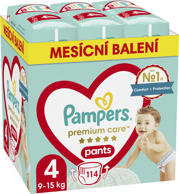 Pampers Premium Care kalhotkové plenky měsíční balení S4 114ks