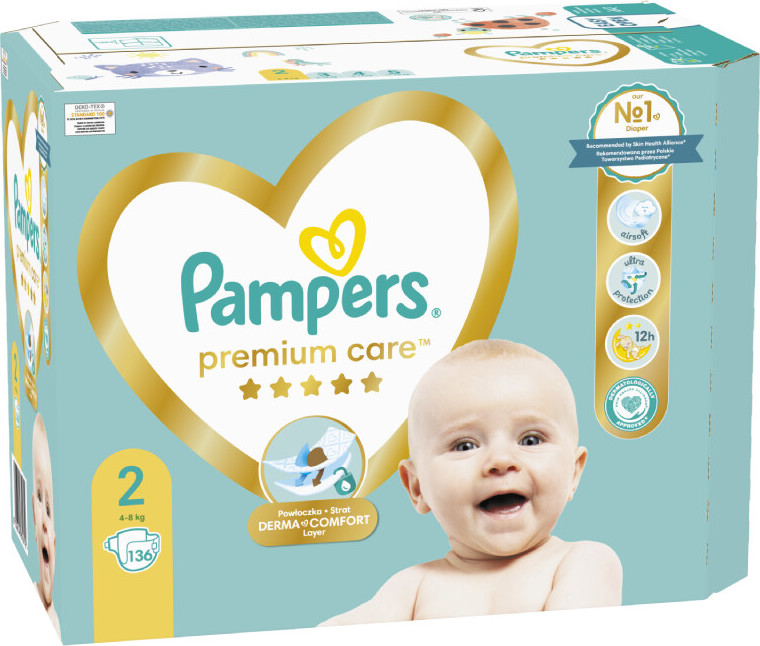 PAMPERS Premium Care plenky velikost 2 4-8kg 136ks