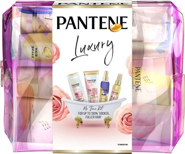 Pantene Rose Lift'n'Volume šampon na vlasy 300 ml + balzám na vlasy 200 ml + olejové sérum na vlasy 100 ml + SOS balzám na vlasy sprej 150 ml + kosmetická taštička dárková sada