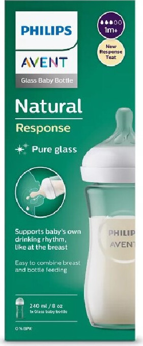 Philips Avent láhev Natural Response skleněná transparentní 240 ml