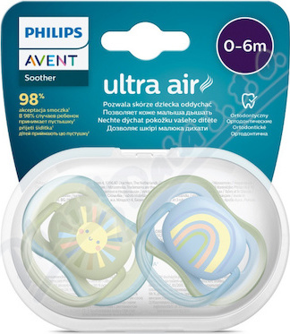 Philips AVENT Šidít.Ultra air 0-6m chlap./obr.2ks