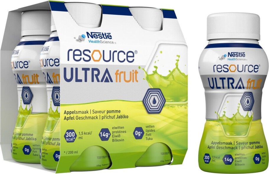 RESOURCE ULTRA FRUIT JABLKO perorální roztok 4X200ML