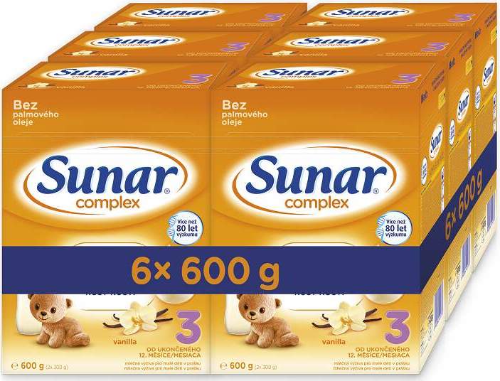 Sunar Complex 3 vanilka 600g - balení 6 ks