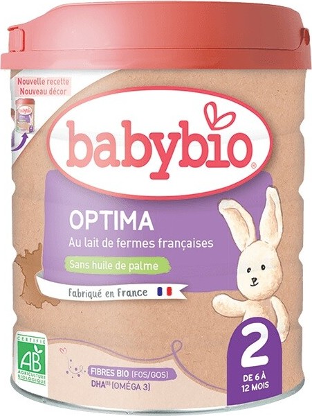 BABYBIO Optima 2 pokračovací kojenecké bio mléko s probiotiky a prebiotiky 800 g