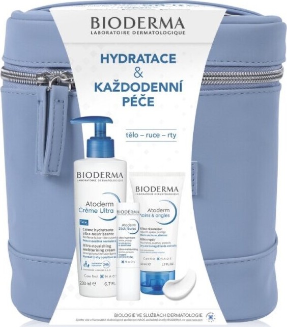 Bioderma Nutritive 40 ml + Atoderm na ruce a nehty 50 ml + Atoderm tyčinka na rty 4 g dárková sada