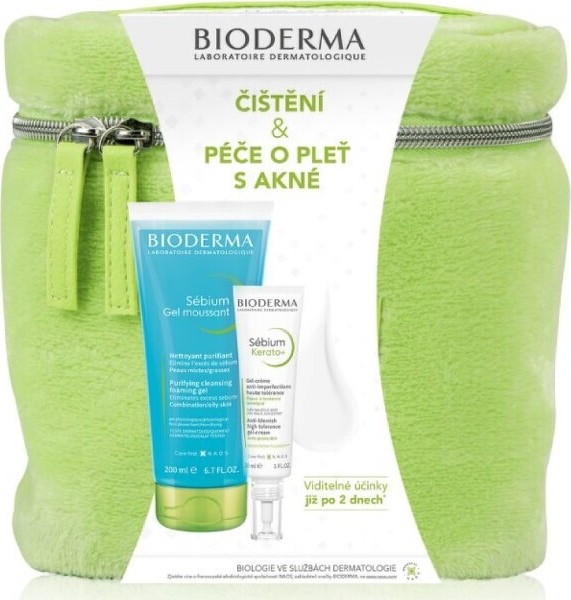 Bioderma Sébium čisticí gel pro mastnou a smíšenou pleť 200 ml + gel krém proti nedokonalostem aknózní pleti 30 ml