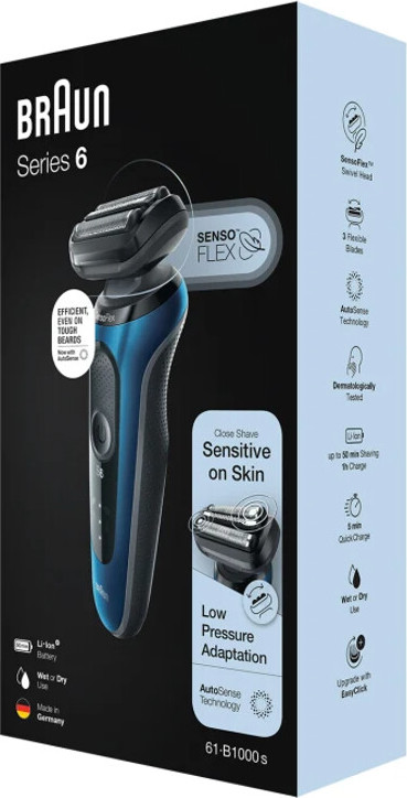 Braun Series 6 61-B1000s Blue elektrický holicí strojek