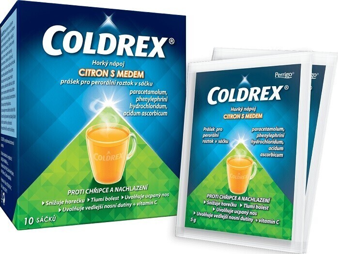 COLDREX HORKÝ NÁPOJ CITRON S MEDEM 750MG/10MG/60MG POR PLV SOL SCC 10 II