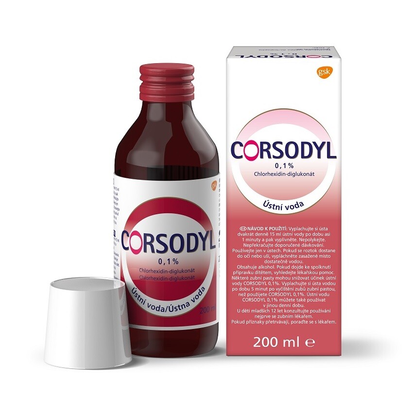 Corsodyl ústní voda 0.1% 200ml