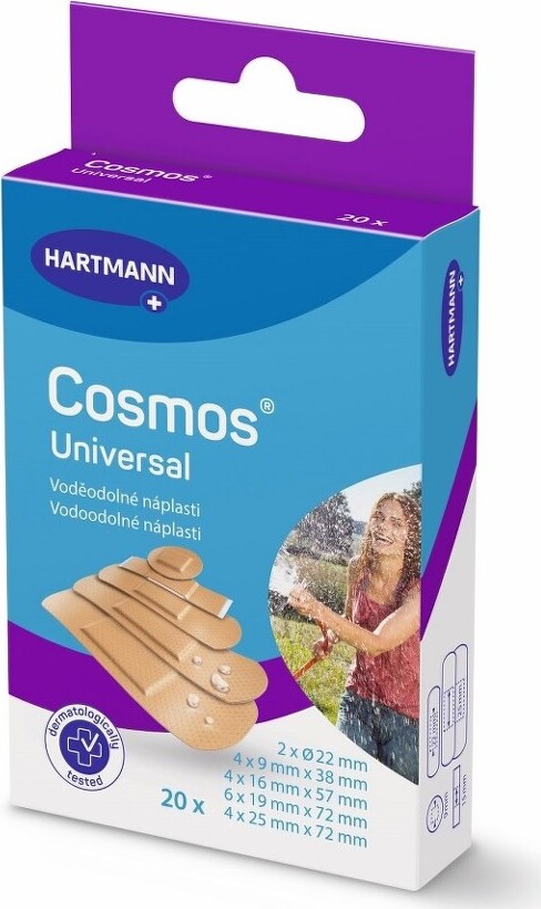 COSMOS Universal voděodolná náplast 5 velikostí 20 ks