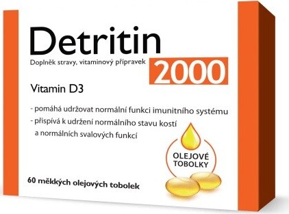 Detritin Vitamin D3 2000 IU 60 měkkých tobolek