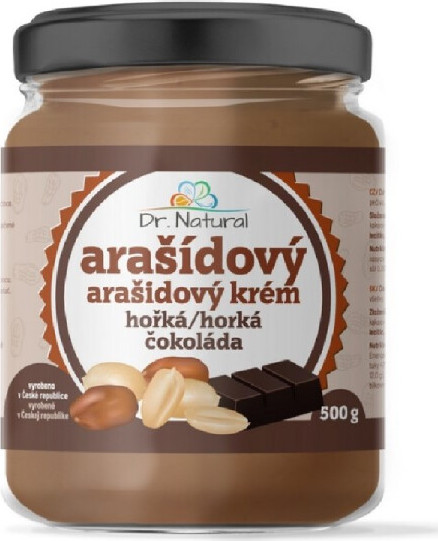 Dr.Natural Arašídový krém s hořkou čokoládou 500g