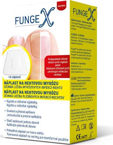 FungeX náplast na nehtovou mykózu 14ks