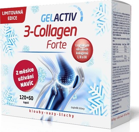 GelActiv 3-Collagen Forte cps.120+60 Dárkové 2023