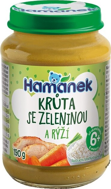 Hamánek Krůta se zeleninou a rýží 190g 6m+