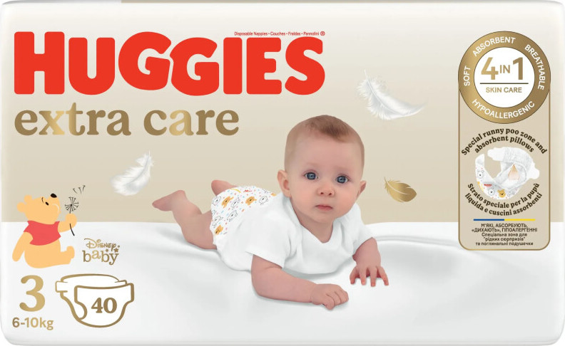 HUGGIES extra care 3 6-10kg 40ks