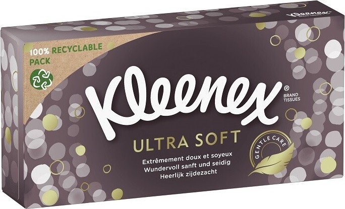 Kleenex ultra soft papírové kapesníčky 3-vrstvé 64 ks