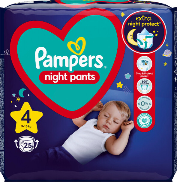 Pampers Night Pants kalhotkové plenky S4 25ks