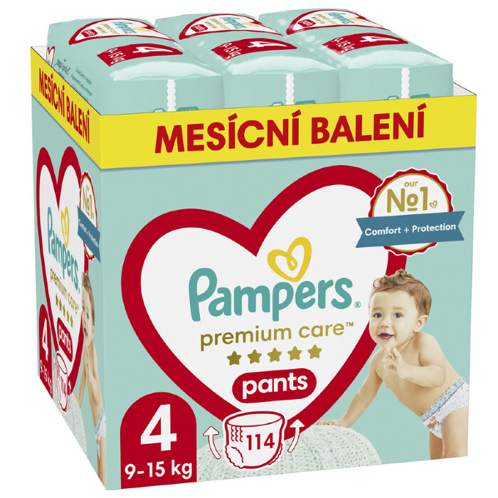 Pampers Premium Care kalhotkové plenky měsíční balení S4 114ks