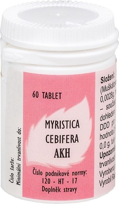 Radim Bakeš Galenická laboratoř Ostrava AKH Myristica cebifera 60 tablet