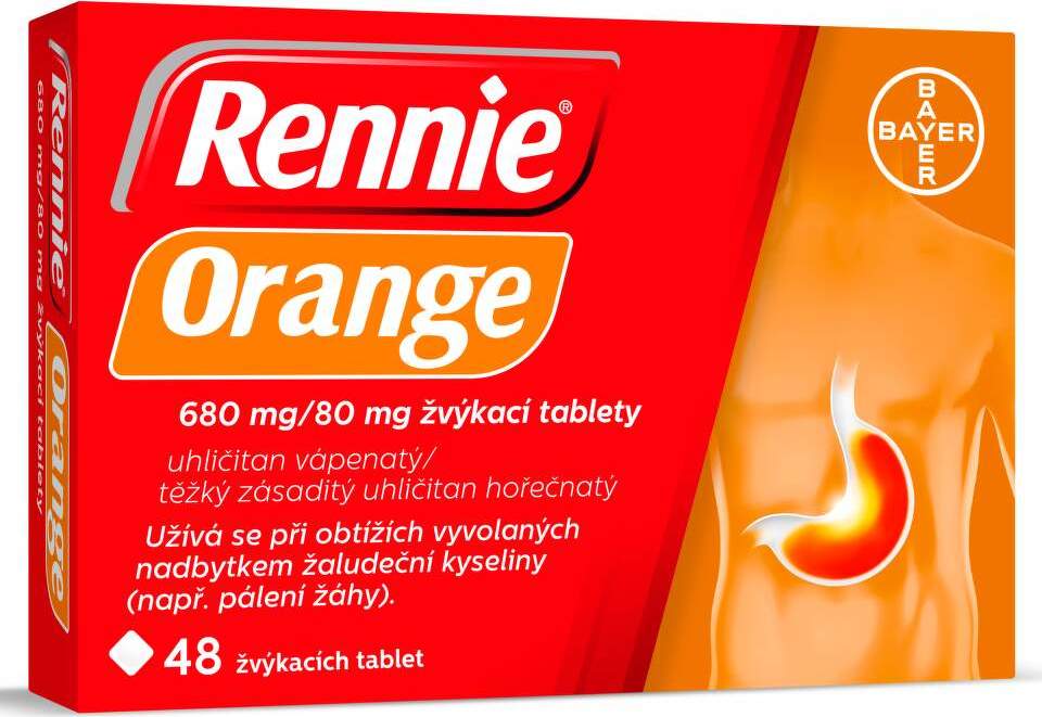 RENNIE ORANGE 680MG/80MG TBL MND 48