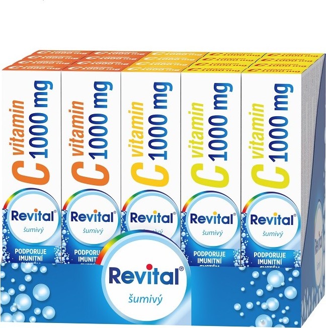 Revital Vitamin C 1000 mg 3příchutě 20 x 20 šumivých tablet