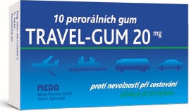 TRAVEL GUM 20MG GUM MND 10